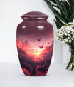 10-inch pink butterfly urn.