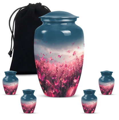  pink butterfly urn, memorial urns for human ashes