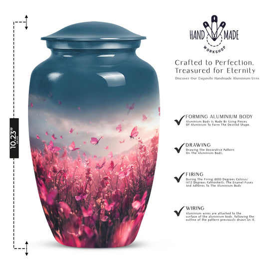  pink butterfly urn, memorial urns for human ashes