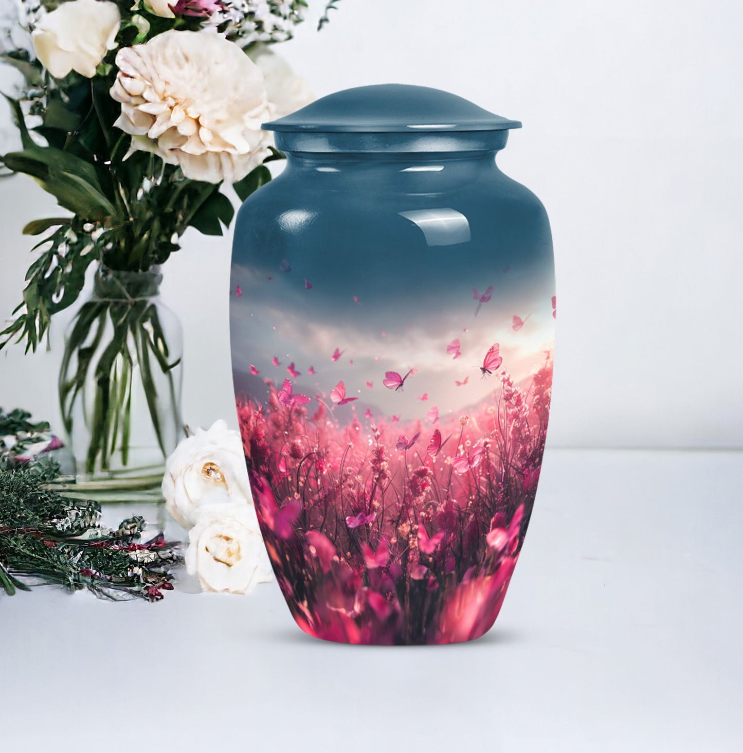  pink butterfly urn, memorial urns for human ashes