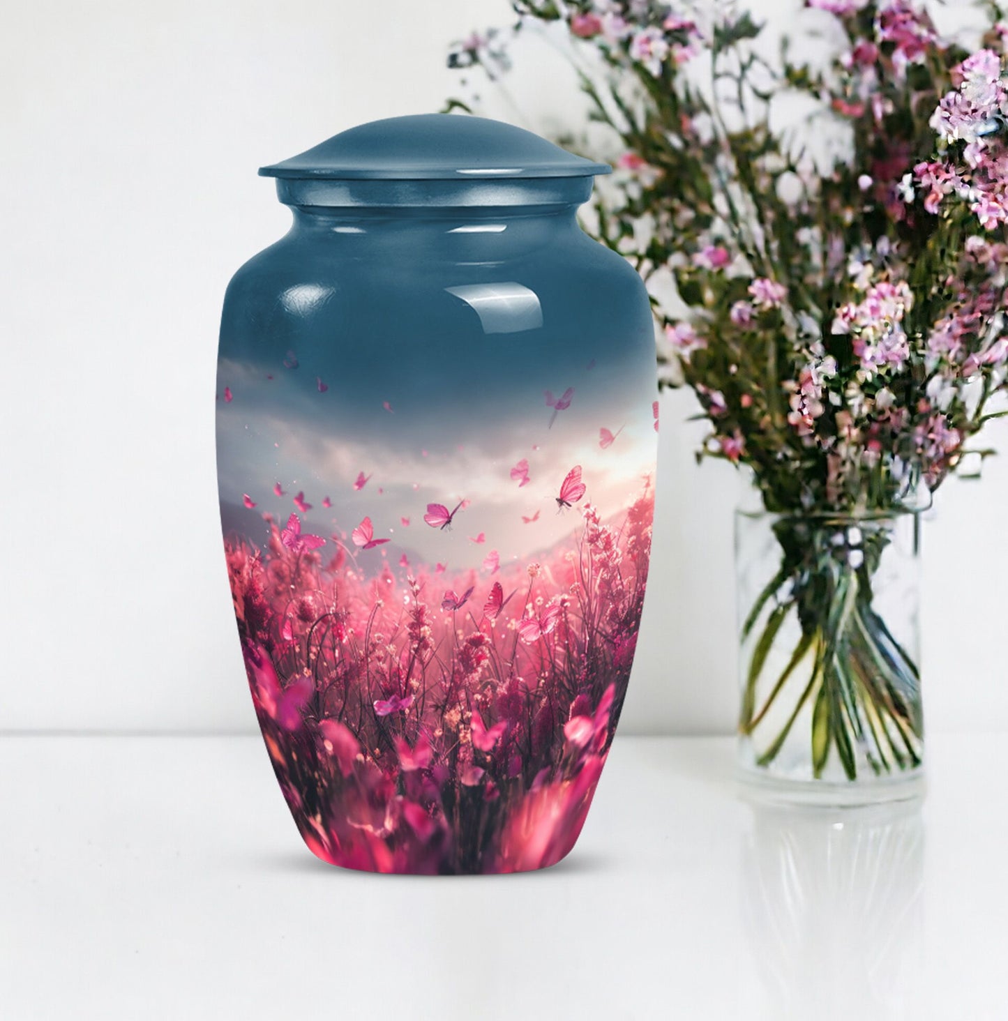  pink butterfly urn, memorial urns for human ashes