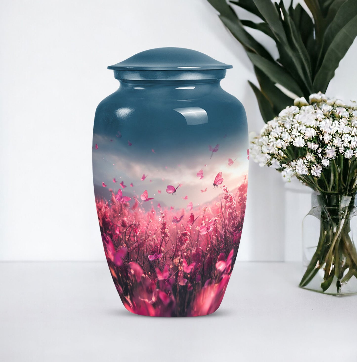  pink butterfly urn, memorial urns for human ashes