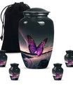 purple butterfly design classic urn for human ashes