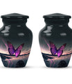 purple butterfly design classic urn for human ashes
