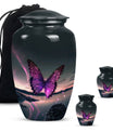 purple butterfly design classic urn for human ashes