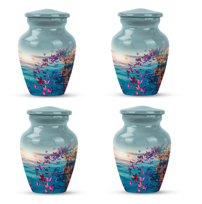 butterfly-themed large urn for adult ashes