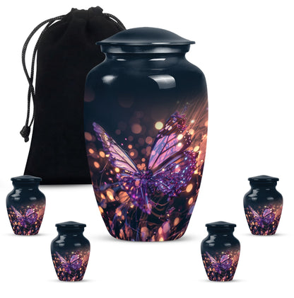 purple butterfly urn for cremation funeral