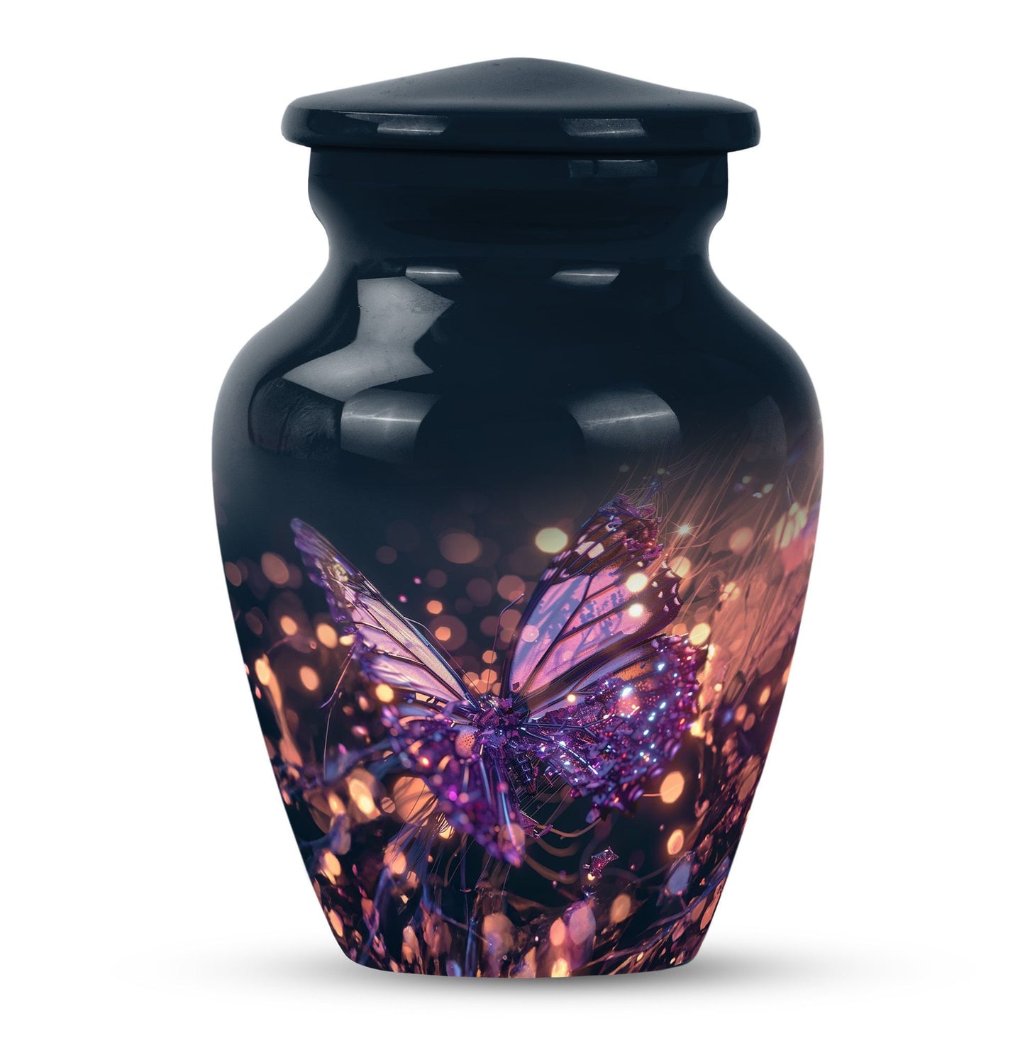 purple butterfly urn for cremation funeral