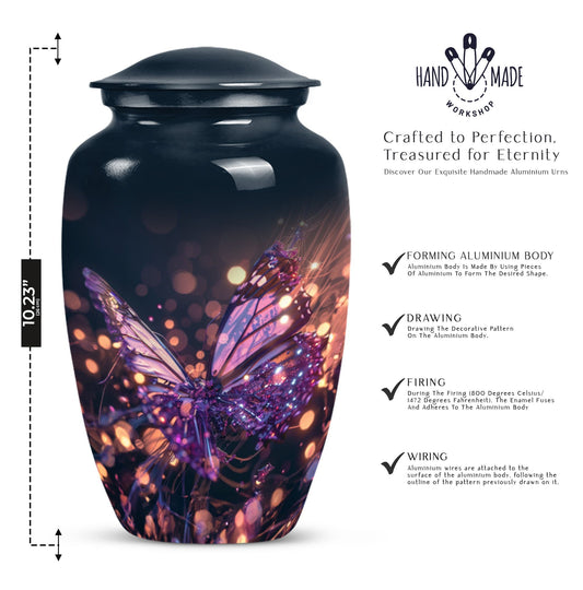 purple butterfly urn for cremation funeral