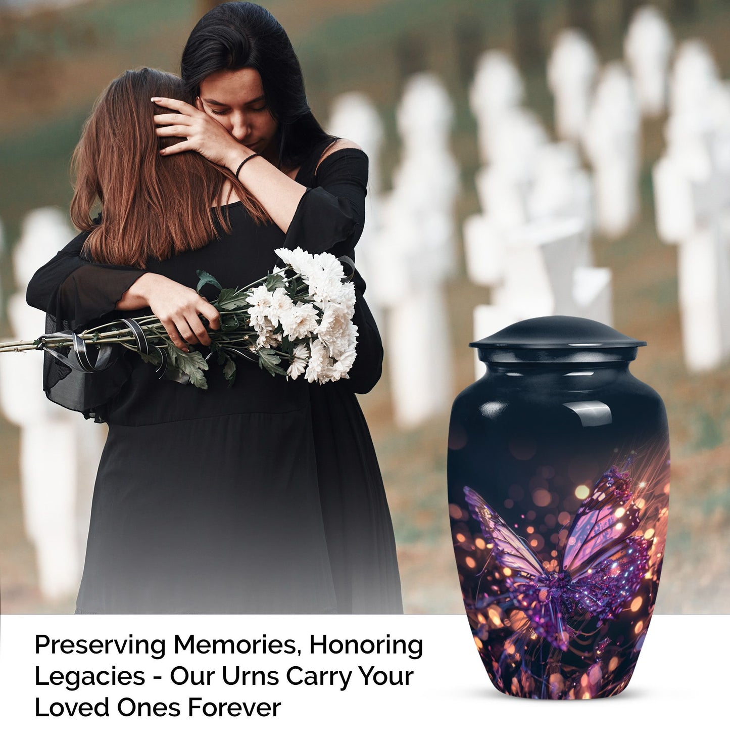 purple butterfly urn for cremation funeral