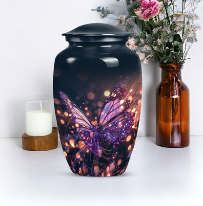 purple butterfly urn for cremation funeral