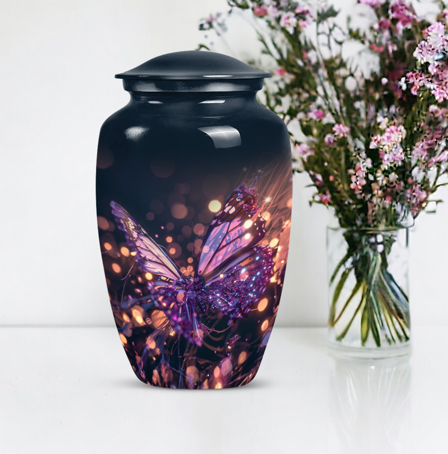 purple butterfly urn for cremation funeral