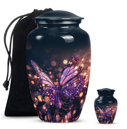 purple butterfly urn for cremation funeral