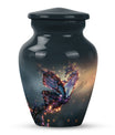 purple butterfly urn