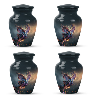 purple butterfly urn