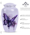  purple butterfly urn for cremation ashes