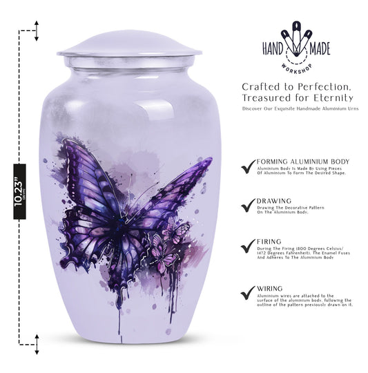  purple butterfly urn for cremation ashes