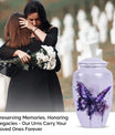  purple butterfly urn for cremation ashes