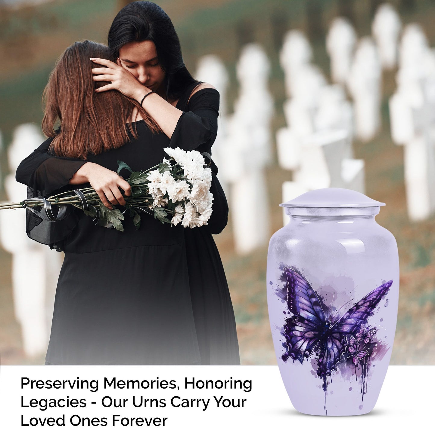  purple butterfly urn for cremation ashes