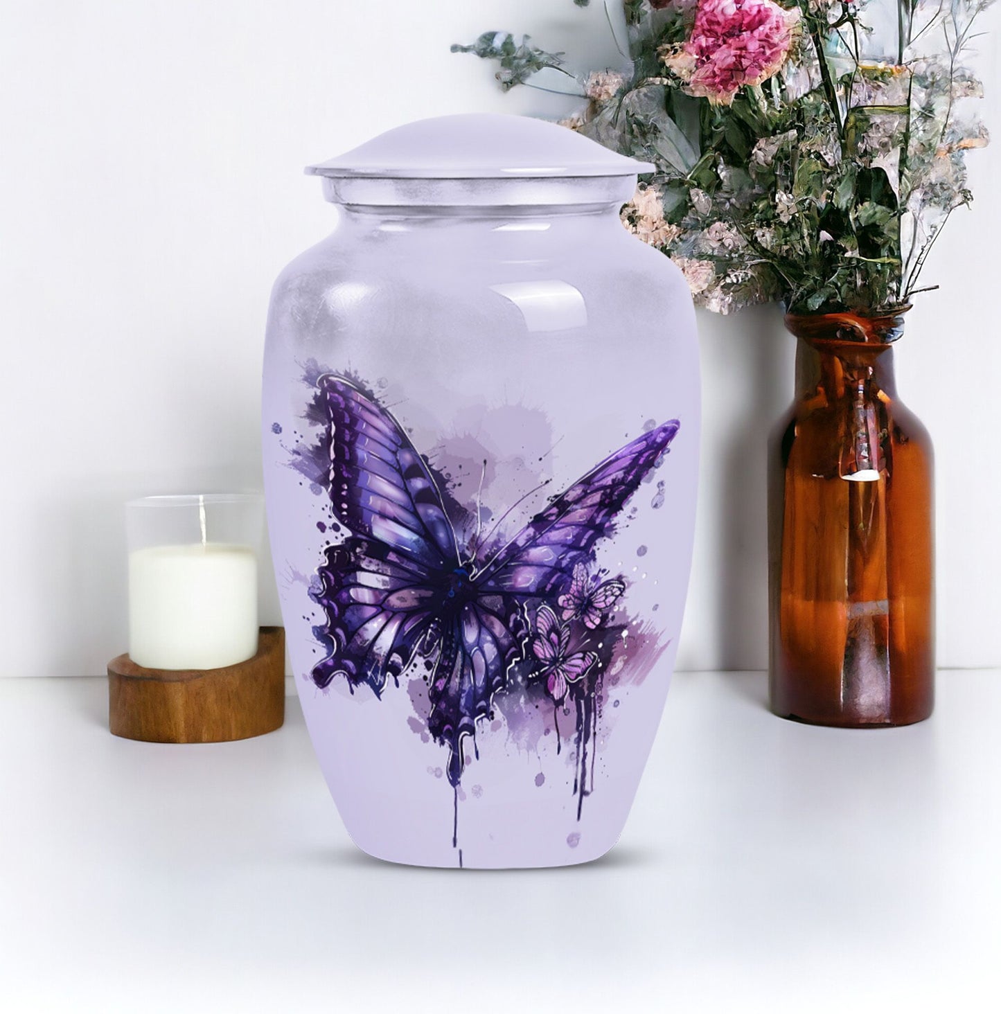  purple butterfly urn for cremation ashes