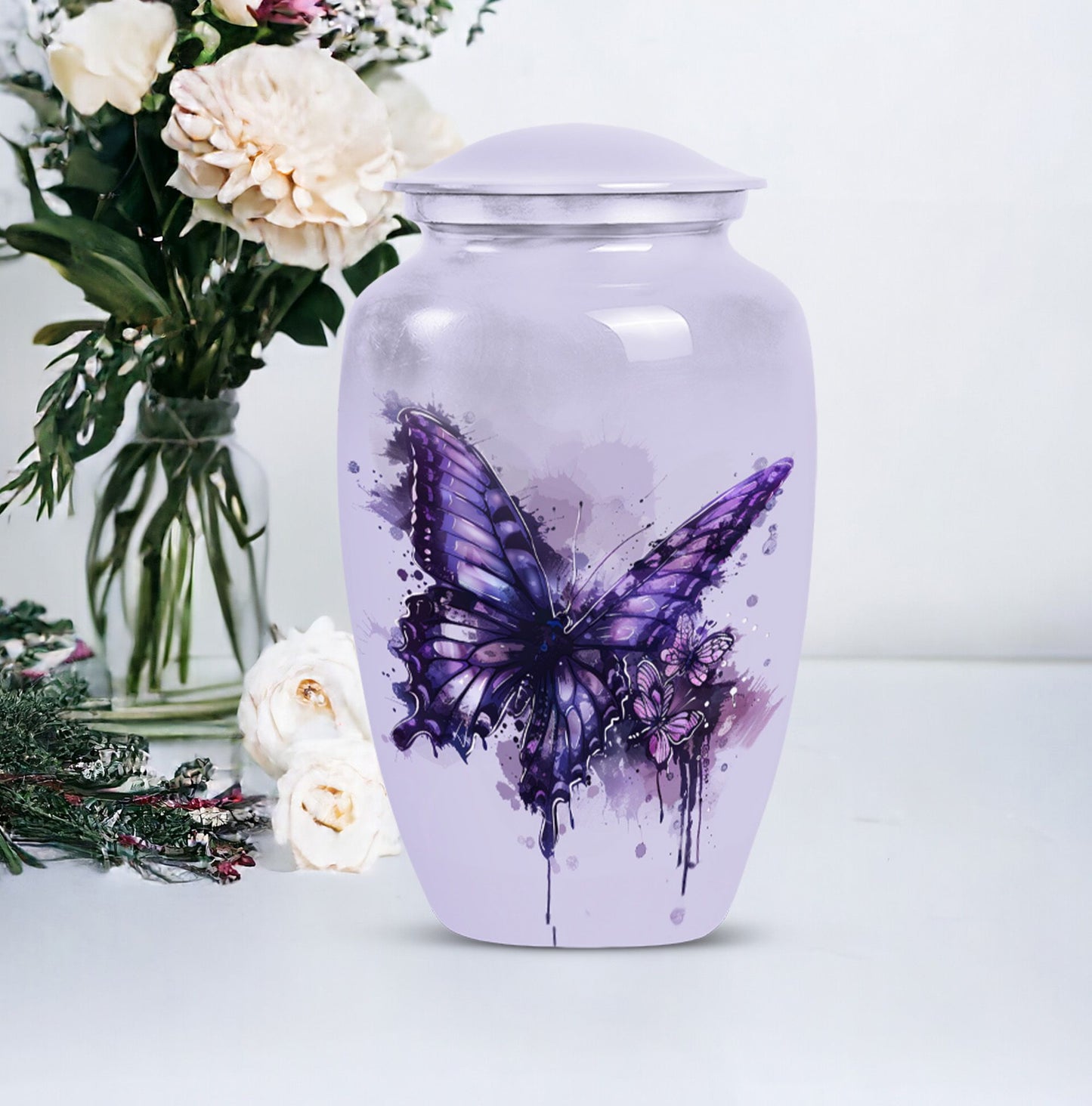  purple butterfly urn for cremation ashes