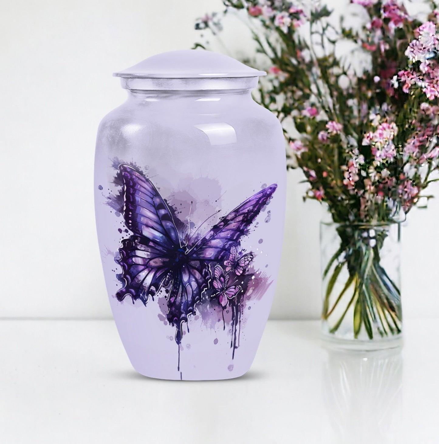  purple butterfly urn for cremation ashes