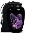 purple butterfly Aluminium cremation urn 
