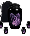 purple butterfly Aluminium cremation urn 