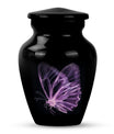 purple butterfly Aluminium cremation urn 