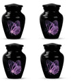purple butterfly Aluminium cremation urn 
