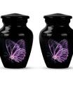 purple butterfly Aluminium cremation urn 