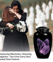 purple butterfly Aluminium cremation urn 