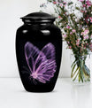 purple butterfly Aluminium cremation urn 