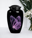 purple butterfly Aluminium cremation urn 