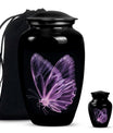 purple butterfly Aluminium cremation urn 