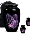 purple butterfly Aluminium cremation urn 