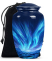 Large Aurora Borealis funeral urn with butterfly design,