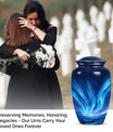 Large Aurora Borealis funeral urn with butterfly design,