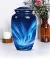 Large Aurora Borealis funeral urn with butterfly design,