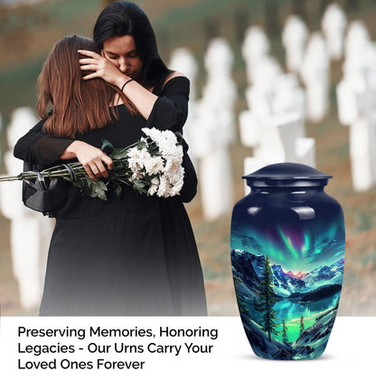 Aurora Borealis theme for burial ashes