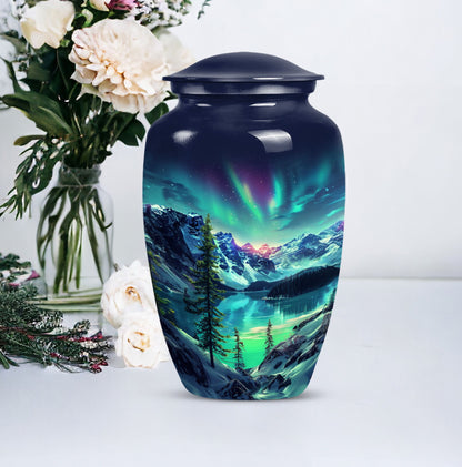 Aurora Borealis theme for burial ashes