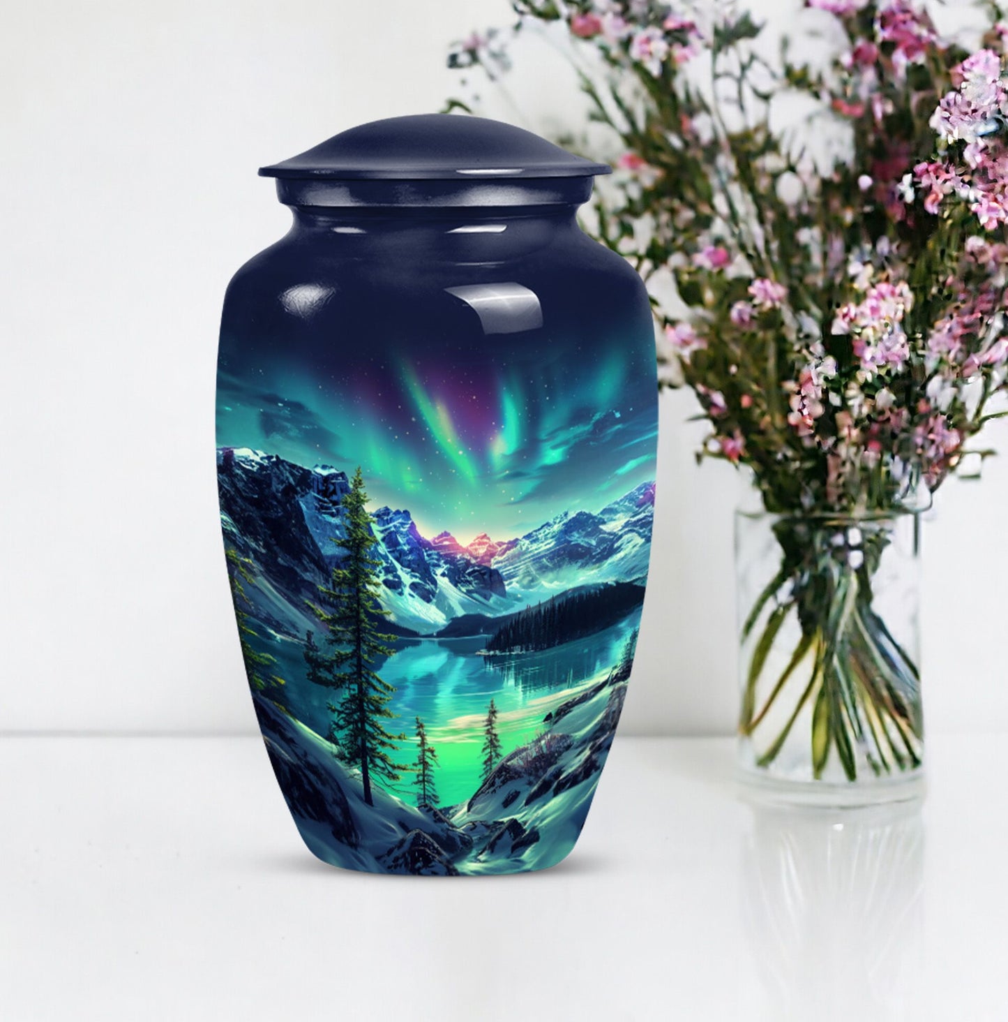 Aurora Borealis theme for burial ashes