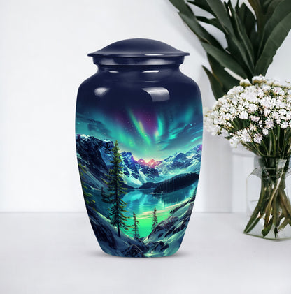 Aurora Borealis theme for burial ashes