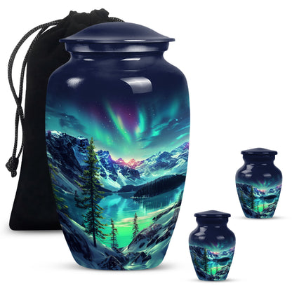 Aurora Borealis theme for burial ashes