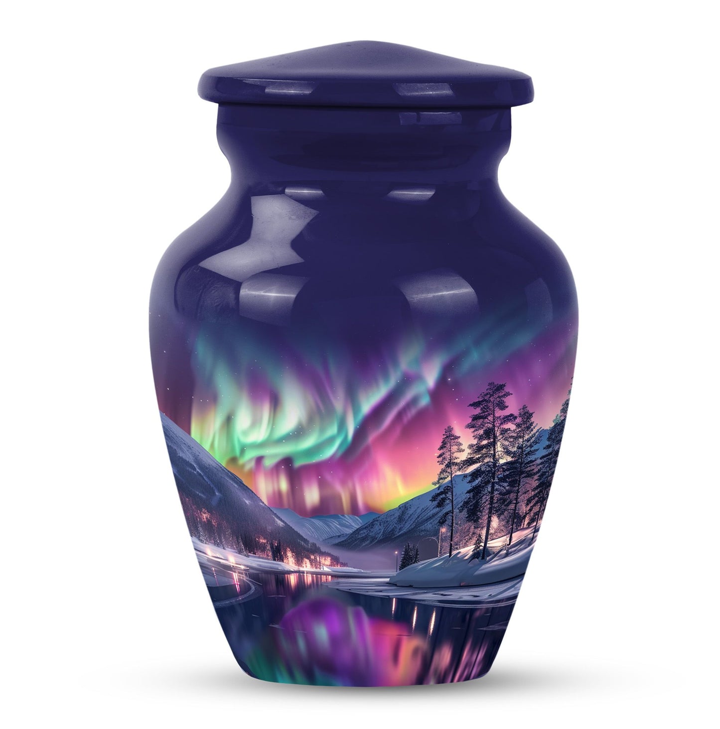 AURORA Northern Lights memorial urn for adult ashes