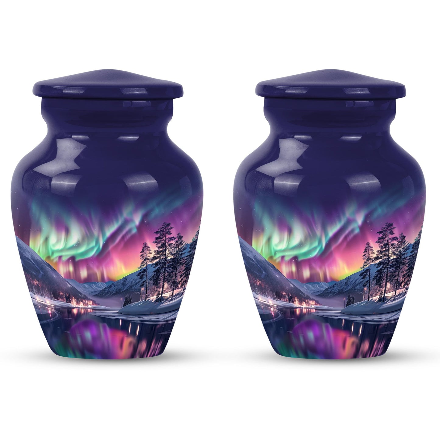 AURORA Northern Lights memorial urn for adult ashes