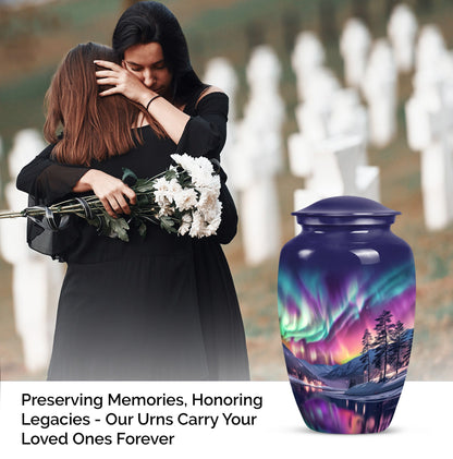 AURORA Northern Lights memorial urn for adult ashes