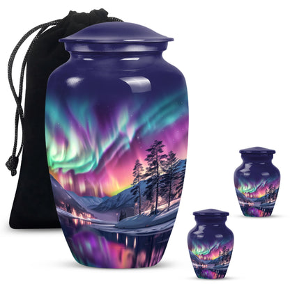 AURORA Northern Lights memorial urn for adult ashes