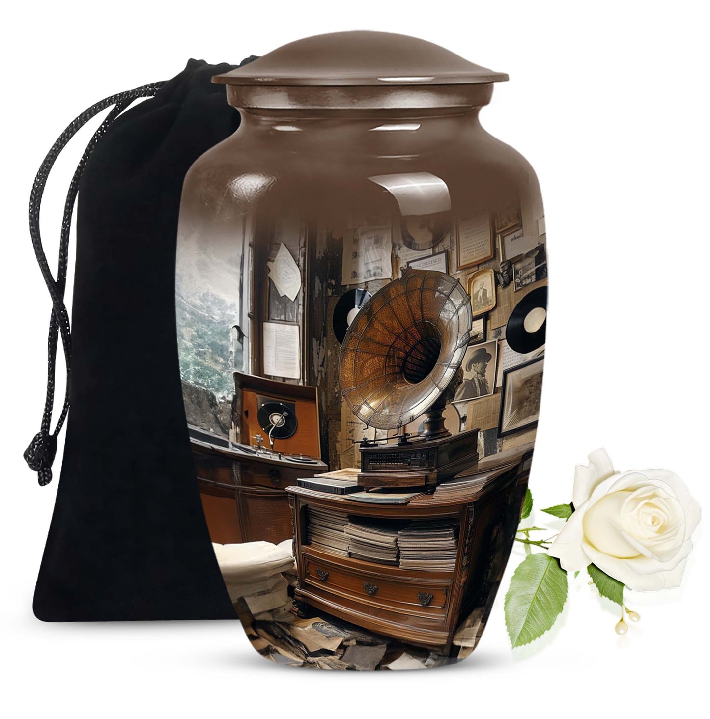  Gramophone Urn, burial ash urn for adults