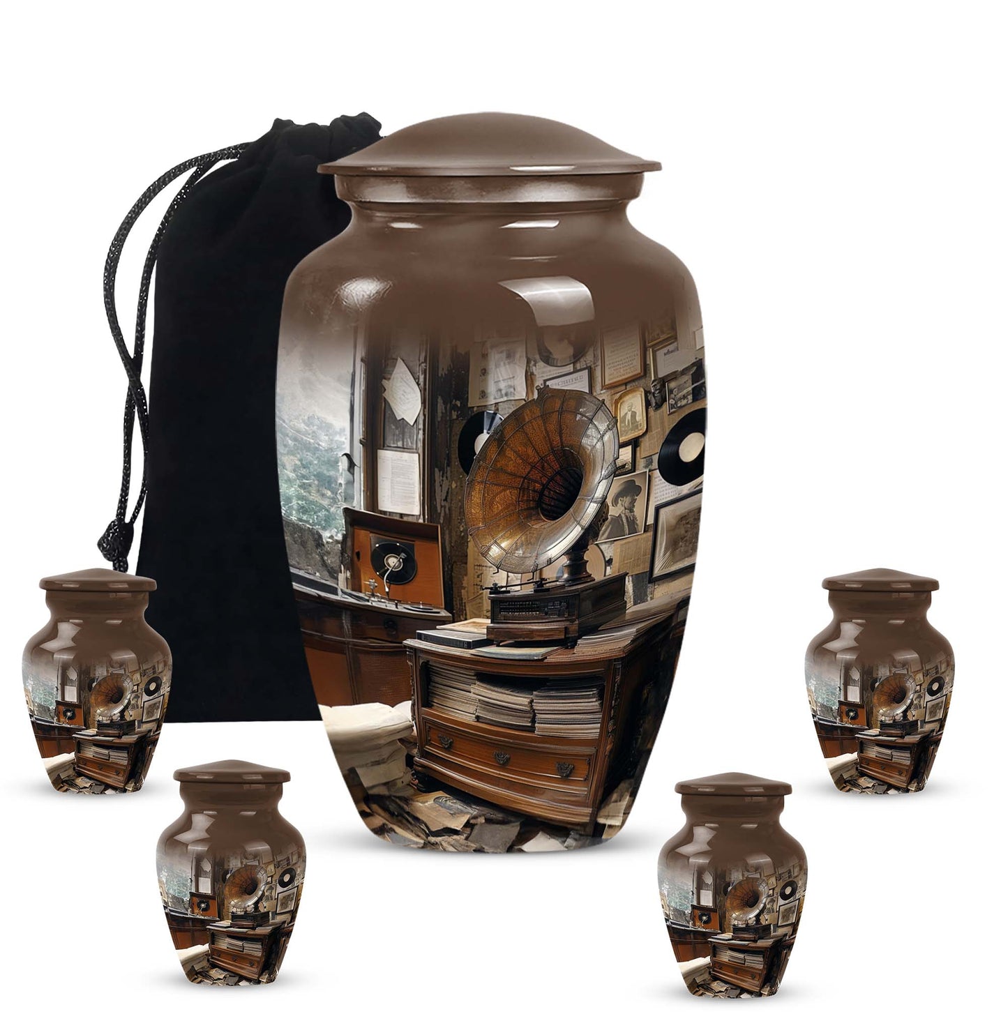  Gramophone Urn, burial ash urn for adults
